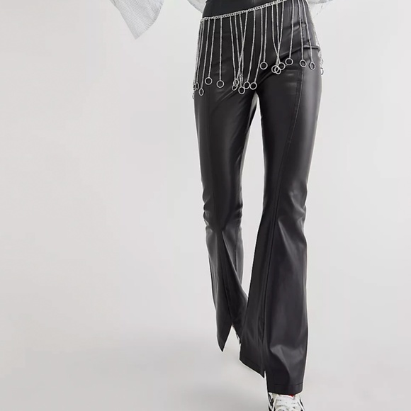 NEW!! FREE PEOPLE VEGAN LEATHER PANTS! - Picture 2 of 6
